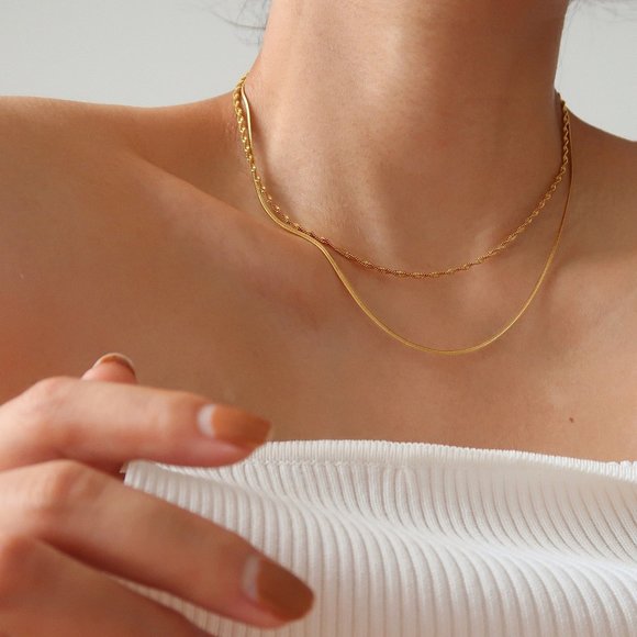 NEW 18K Gold Plated Braided Twisted Chain Necklace - Picture 9 of 9